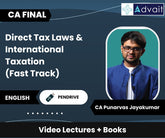 CA Final Direct Tax Laws & International Taxation (Fast Track) Video Lectures by CA Punarvas Jayakumar (Pendrive)